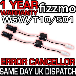 2 X LED 501 T10 W5w Cuña De Canbus NINGUNA Error Carga Resistor - Imagen 1 de 1