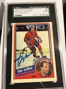 Guy Lafleur Canadiens handsignierte 1984-85 OPC Karte SGC A Authentic - Bild 1 von 3