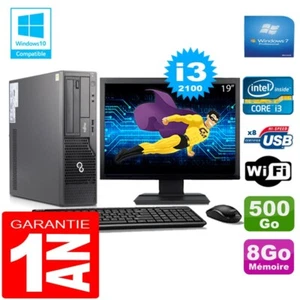 PC Fujitsu Esprimo E500 E85+ SFF I3-2100 RAM 8Go Scheibe 500Go Wifi W7 Ecran 19 - Bild 1 von 1