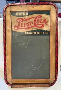 Vintage 1940's Pepsi Cola-Double Dot-Menu Chalkboard Sign - Picture 1 of 5