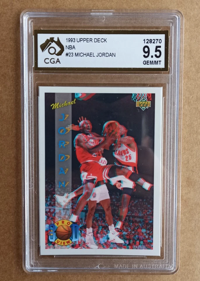 Michael Jordan 1993/94 Upper Deck 3d Pro View - #23 - CGA 9.5 GEM / MINT not PSA - Image 1 of 2