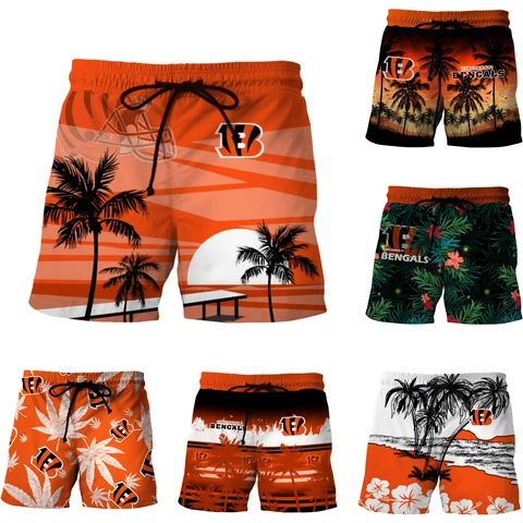 Cincinnati Bengals Hawaiian Beach Shorts Quick Dry Casual Surf Swim Trunks Gift Cover