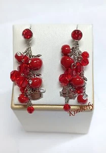 Swarovski Hello Kitty Glamour Earrings 2Looks RED APPLE Crystal Bead NEW 1120591 - Picture 1 of 12