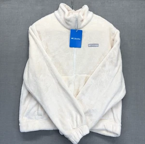 Columbia Women’s Fleece Jacket XL Plush Very Soft Full Zip Cream NWT - Picture 1 of 16