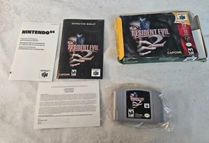 OEM Nintendo 64 N64 RESIDENT EVIL 2 Game Cartridge WORKING w Manual & Box(poor) - Picture 1 of 7