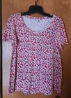 Women's Lucky Brand T-Shirt Multi-colored Floral Print Med