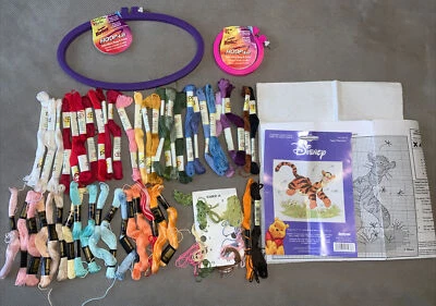 Embroidery Floss Lot PDI Thread Skeins + Rings And Cross Tiger Cross Stitch 35 - Image 1 of 4