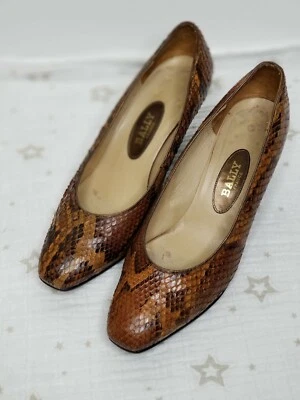 BOMBAS CLÁSICAS PIEL DE SERPIENTE, BALLY FRANCIA, COLOR MARRÓN talla 5 Foto 1 de 4