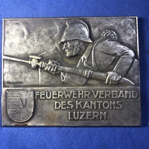 Vintage Sign Fire brigade association of the canton of Lucerne Switzerland - Picture 1 of 12
