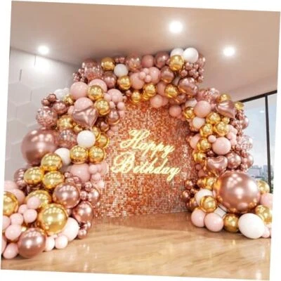 Rose Gold Balloons Arch Kit, 140Pcs Metalic Rose Gold Rose Gold and Pink White - Image 1 of 4