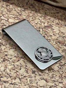 Scottish Thistle Money Clip Stainless Steel Quality Wedding Party Gift Groomsmen - Picture 1 of 11