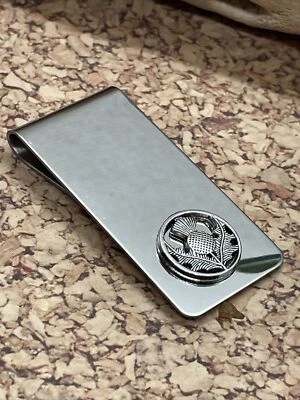 Scottish Thistle Money Clip Stainless Steel Quality Wedding Party Gift Groomsmen - Image 1 of 4