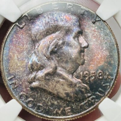 1958 P Franklin Half Dollar NGC MS67 High Grade Monster Toned Beauty (See Video) - Image 1 of 4