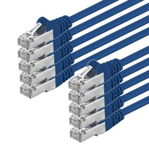 10 Stück CAT6 Kabel S/FTP PiMF Patchkabel LAN Netzwerk RJ45 10x blau 0,25m- 20 m - Afbeelding 1 van 2