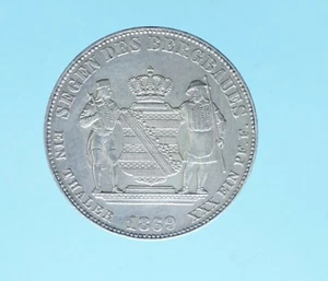 GERMANIA SASSONIA TALLERO 1869 MONETA ARGENTO CURRENCY EUROPE STATE COINS - Imagen 1 de 2