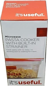 NO STICK Microwave Pasta Cooker Built-In Strainer Cook Book 50+ Recipe Spaghetti - Picture 1 of 1