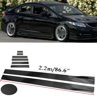 Carbon Fiber 86.6inch Side Skirt Extensions Rocker Panel For Nissan 370Z - Imagem 1 de 4