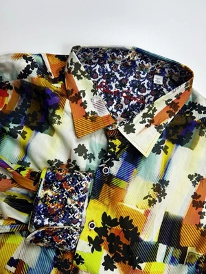 Robert Graham 3XL BURLINGAME Button Down Sports Dress Shirt Reverse Cuff - Image 1 of 4