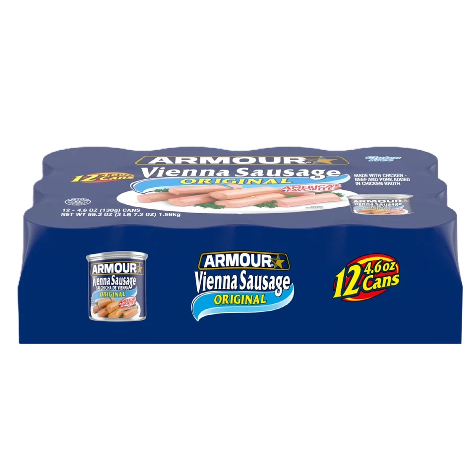 Armour Original Vienna колбаса оригинальный 12 г белка на порцию 4,6 унций банка, 12 карат - Изображение 1 из 1