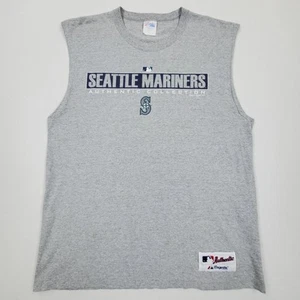 Vtg Y2K Majestic Seattle Mariners Grey Tank Top Men’s Sz Large - Picture 1 of 13