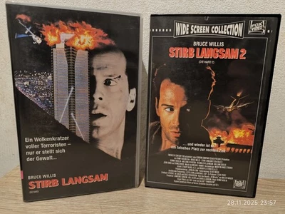 [2xVHS] ►STIRB LANGSAM 1+2 (1988-1990)◀︎Bruce Willis | Getestet 100% Ok - Bild 1 von 4