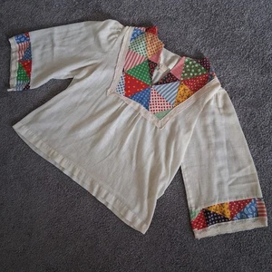 Vintage 70er Jahre Patchwork Shirt Cottagecore Hippie Boho - Bild 1 von 21