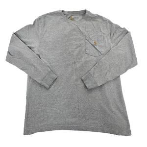 Camisa Carhartt K126 Original Fit Manga Larga Bolsillo Hombre’s M Gris - Imagen 1 de 6