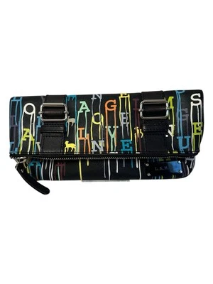 L.A.M.B. Bolso sin asas de cuero por goteo pintura logotipo multicolor vintage de Gwen Stefani Y2K Foto 1 de 4