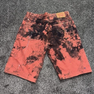 Levis 569 Herren 36 rot Denim Shorts Retro Acid Wash Farbe lose Y2K Skater Jorts - Bild 1 von 11