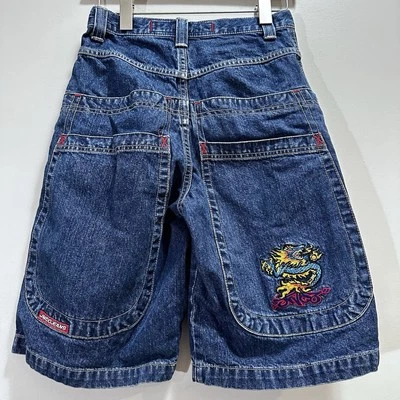 Pantalones Cortos Jean Jnco Vintage Niños Talla 10/12 Bolsillo Dragón Y2K Retro Patinador Carga Foto 1 de 4