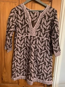 White Stuff Silk And Cotton Long Sleeve Mini Dress Size 12 - Picture 1 of 13
