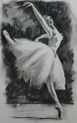 YARY DLUHOS Ballet Dance Ballerina Dancer Performer Original Art Oil Painting - Image 1 of 4