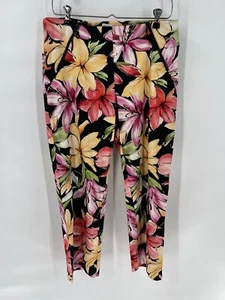 Cache Damen Vintage Hose 10 mittlere Capris schwarz gelb rosa Blumenmuster Reißverschlüsse - Bild 1 von 14