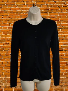 WOMENS SAINT TROPEZ SIZE UK XS BLACK CREW NECK CARDIGAN JUMPER TOP CASUAL SMART - Picture 1 of 8
