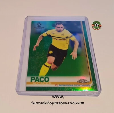 2018/19 Topps Chrome UEFA CL Green Refractor Paco Alcacer 62/99 - Image 1 of 2