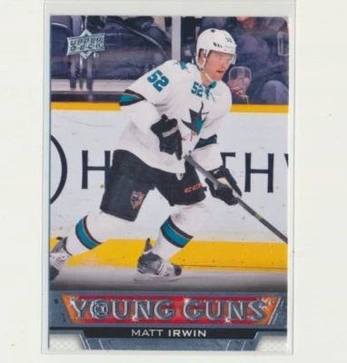 2013-14 Upper Deck Series 2 Young Guns 496 Matt Irwin San Jose Sharks - Image 1 of 2