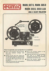 EUMIG 605D Cine Projector User Instruction Manual Original USED booklet English - Picture 1 of 6