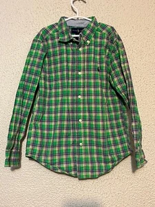 Little Boys Polo Ralph Lauren Green Plaid Button Down Flannel Size 7 - Picture 1 of 4
