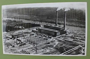 Photographie aérienne LAPIE Industrie Centrale de Porcheville Seine oise 47*27cm - Picture 1 of 3