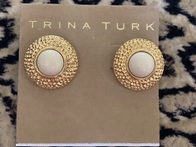 Новый! Золотые серьги-гвоздики Trina Turk - Изображение 1 из 3