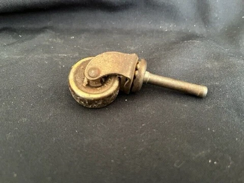 ALL METAL Vintage Caster Wheel with 1.5" x 1/4" Pin & w/ 1" x 5/8" METAL Wheel Cover