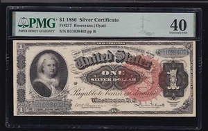 US 1886 $1 Martha Silver Certificate Note FR 217 PMG 40 XF (402) - Picture 1 of 2