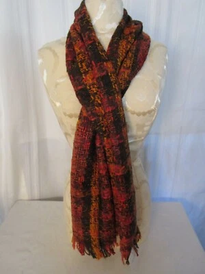  ALFANI Scarf  62" With Fringe Fall Autumn Colors Warm & Beautiful OS NWT Italy - Изображение 1 из 4