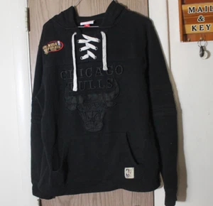 Mitchell & Ness Black Chicago Bulls 1996 NBA Finals Small Cotton-blend Hoodie - Picture 1 of 9