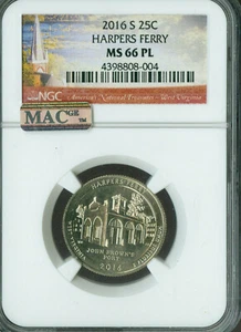 2016 S Harper's Ferry Quarter NGC MS66 PL . - Picture 1 of 2