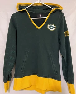 NFL Pro Line 1921-2021 Green Bay Packers Womens Small V-Neck Hoodie Patch - Picture 1 of 9
