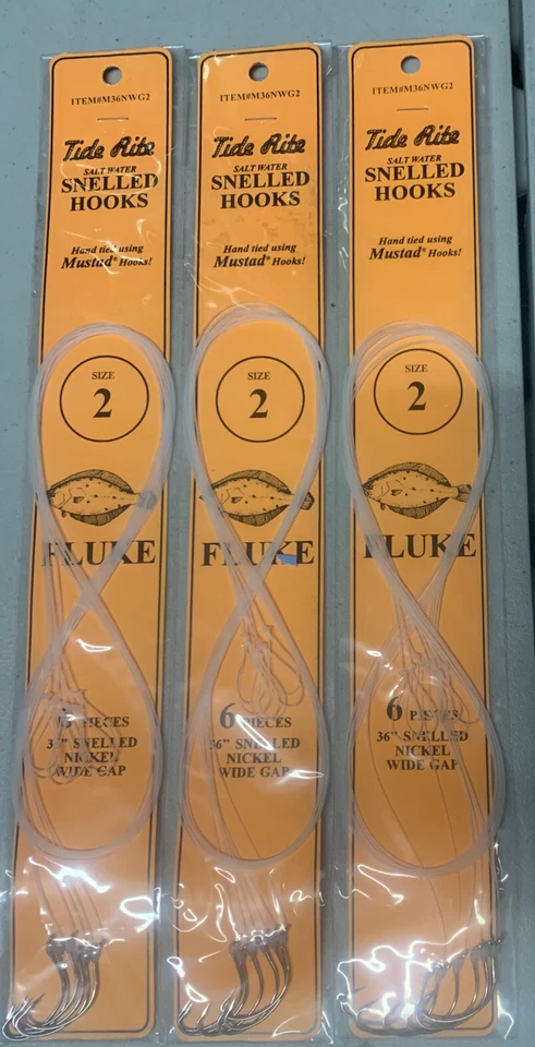 3 paquetes de ganchos de mostaza de níquel Tide Rite Fluke de agua salada Tide Rite talla 2 Foto 1 de 1