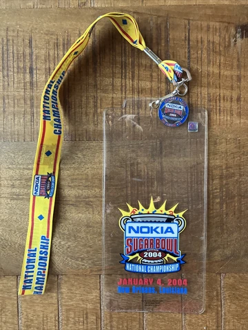 2004 Sugar Bowl National Championship Ticket Lanyard- LSU Tigers National Champs Cover