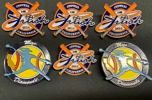 Lot of 6 California Softball Pins x2 Mize Diamonds & x4 Central CA Crush 2014 - Picture 1 of 16