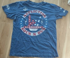 Affliction Live Fast Rock N Run Gladiator Blue T Shirt Men’s Size XL - Picture 1 of 5